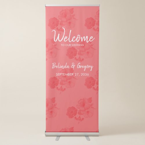 Elegant Watercolor Hibiscus Wedding Welcome Sign