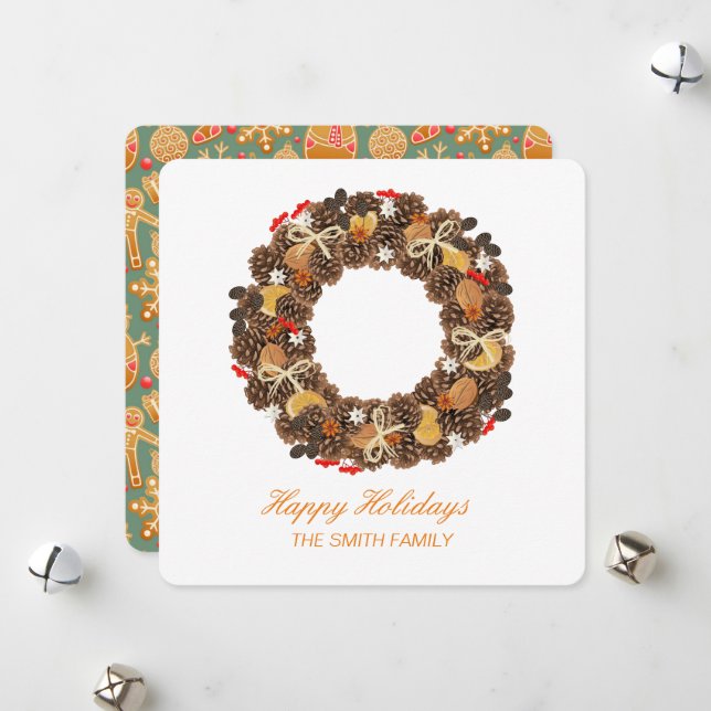Elegant Watercolor Holiday Card (Front/Back In Situ)