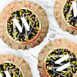 Elegant Watercolor Holiday Monogram Family Name Reese's Peanut Butter Cups