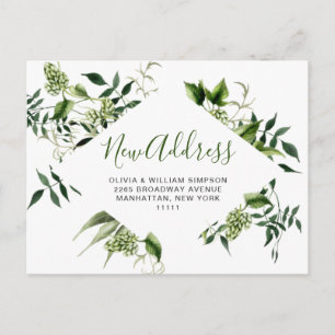 Elegant Watercolor Hop Foliage Moving Announcement Postcard