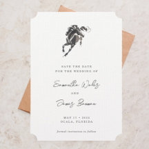 Elegant Watercolor Horse Equestrian Photo Wedding