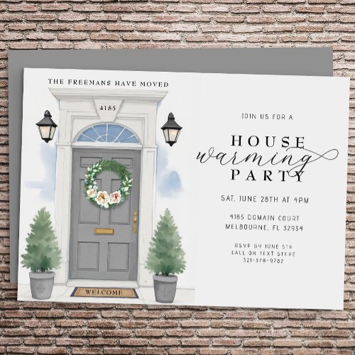 Elegant Watercolor Housewarming Party Invitation