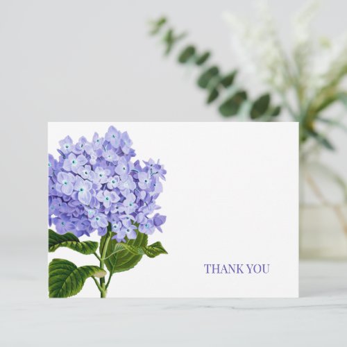 Elegant Watercolor Hydrangea Floral Thank You Card