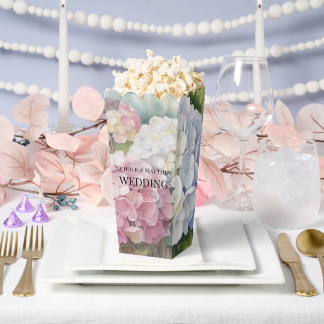 Elegant Watercolor Hydrangea Wedding Favor Boxes (Wedding)