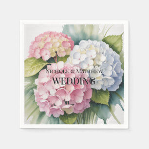 Elegant Watercolor Hydrangea Wedding Napkins