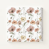 Elegant Watercolor Icelandic Wild Poppies Notes Notebook (Back)