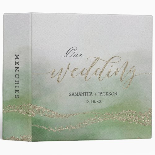 Elegant Watercolor in Foliage Wedding Photo Album 3 Ring Binder