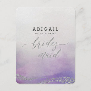 Elegant Watercolor in Orchid Will You Be Bridesmai Invitation