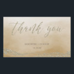 Elegant Watercolor in Sand Wedding Thank You Rectangular Sticker<br><div class="desc">Awash Elegant Watercolor in Sand with faux Gold Foil Script and details Wedding Thank You Favor Stickers With trendy Hand Lettered Script font! ~ Check my shop to see the entire wedding collection with this design!</div>