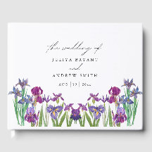 Elegant watercolor Iris flower script wedding