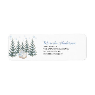 Elegant Watercolor it is cold outside Christmas ba Label
