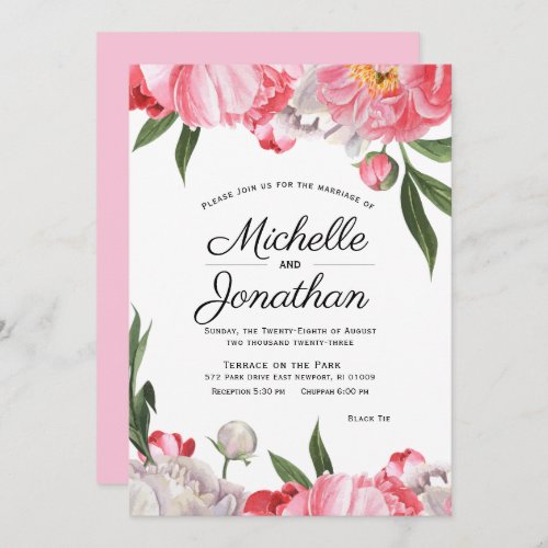 Elegant Watercolor Jewish Floral Invitation