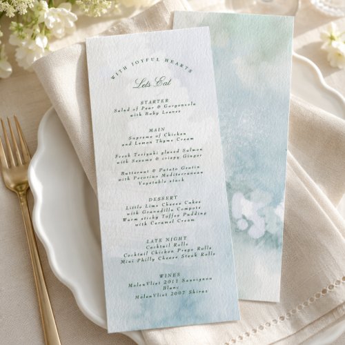 Elegant Watercolor Landscape Wedding Menu