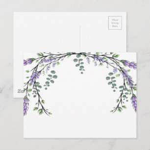 Elegant watercolor Lavender and Eucalyptus Postcard