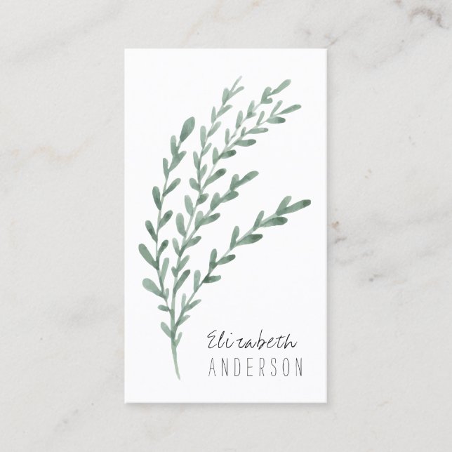 Elegant Watercolor Lavender Business Card (Front)