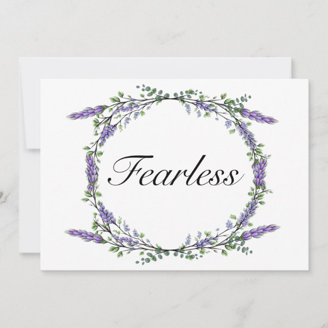 Elegant watercolor Lavender Eucalyptus Fearless  Invitation (Front)