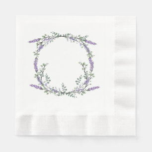 Elegant Watercolor Lavender Eucalyptus  Napkins