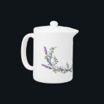 Elegant watercolor Lavender Eucalyptus Teapot<br><div class="desc">An elegant and vintage design featuring eucalyptus and lavender painted in romantic watercolor.</div>