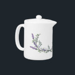 Elegant watercolor Lavender Eucalyptus Teapot<br><div class="desc">An elegant and vintage design featuring eucalyptus and lavender painted in romantic watercolor.</div>