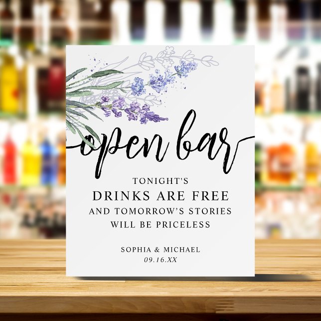 Elegant Watercolor Lavender Floral Open Bar Foam Board (Elegant Watercolor Lavender Floral Open Bar Foam Board)