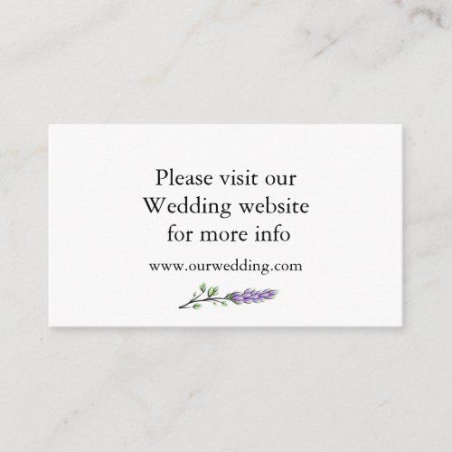 Elegant watercolor lavender greenery botanical enclosure card