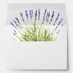 Elegant Watercolor Lavender Herbs Floral Envelope