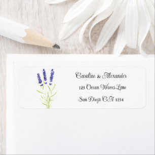 Elegant Watercolor Lavender Herbs Floral Wedding Label