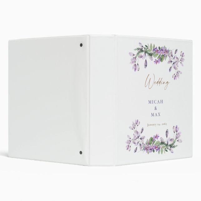 Elegant Watercolor Lavender Wedding Binder (Background)