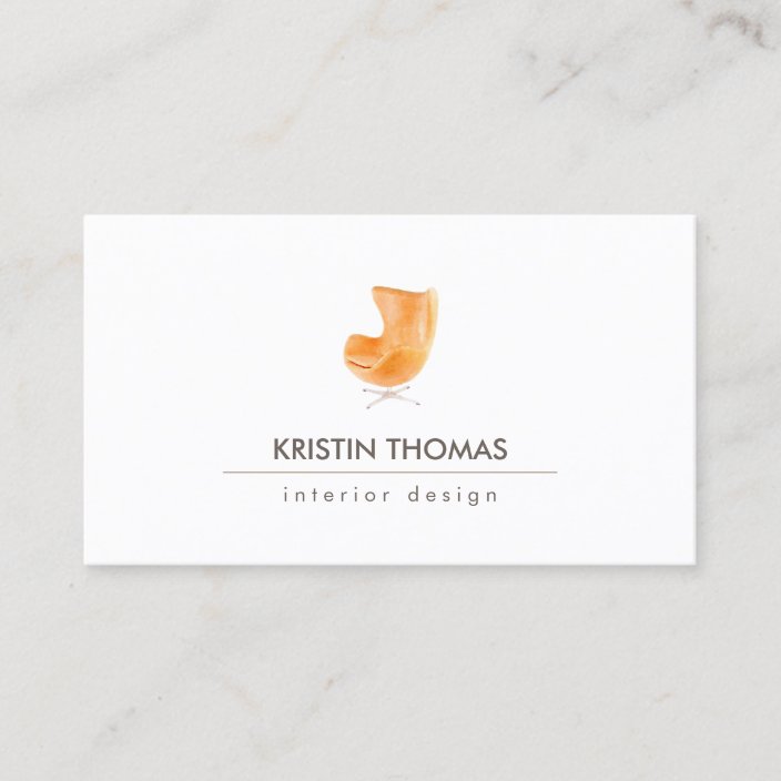 Elegant Watercolor Leather Chair Interior Designer Business Card Zazzle Com