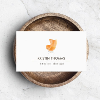 Elegant Watercolor Leather Chair Interior Designer Business Card by 1201am at Zazzle