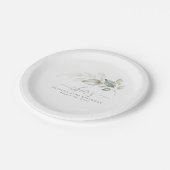 Elegant Watercolor Leaves Cheers Paper Plates (Angled)