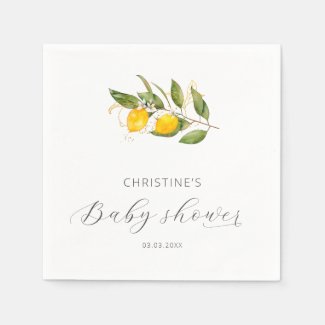 Elegant Watercolor Lemon Baby Shower