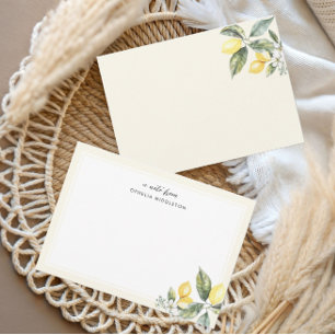 Elegant Watercolor Lemon Citrus Note Card
