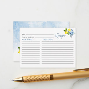 Elegant Watercolor Lemon Main Squeeze Bridal Showe Enclosure Card