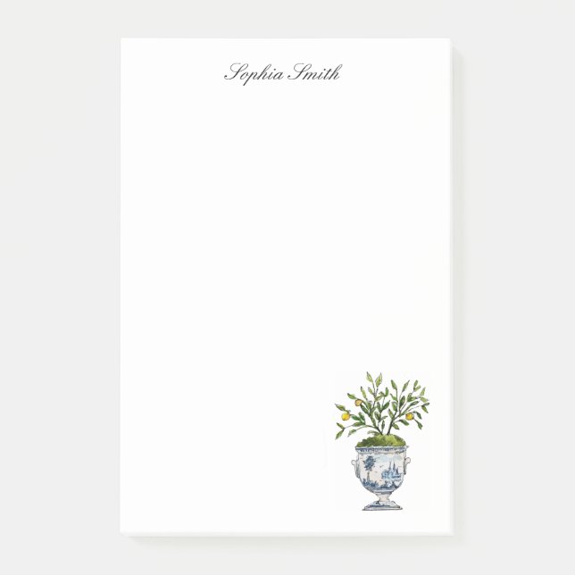 Elegant Watercolor lemon tree topiary Post-it Notes (Front)