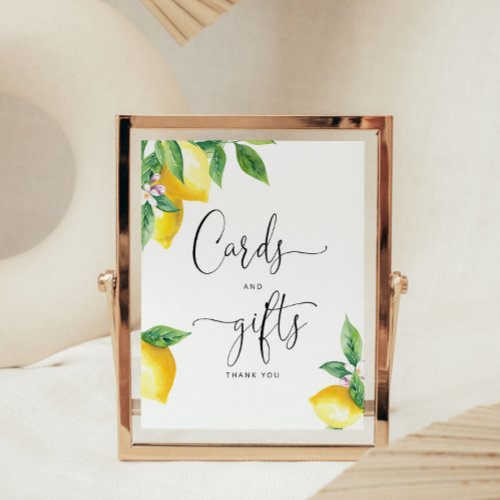 Elegant watercolor lemons Cards and gifts Poster