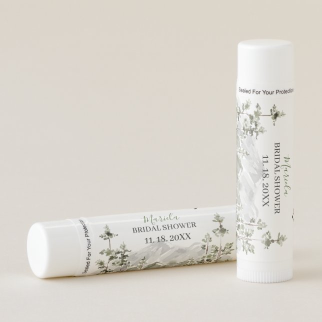 Elegant Watercolor Let The Adventure Begin Bridal  Lip Balm (Front)