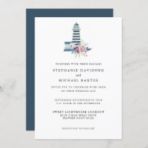 Elegant Watercolor Lighthouse Nautical Minimalist