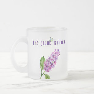 Elegant watercolor lilac branch frosted glass coffee mug