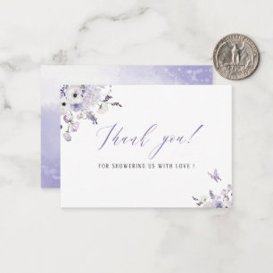Elegant Watercolor lilac flowers Baby shower Note Card