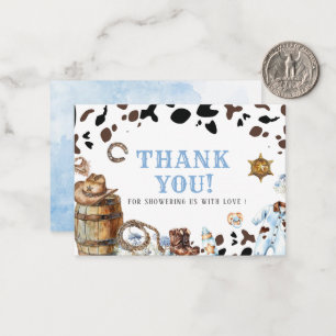 Elegant Watercolor Little cowboy Rodeo Country Bab Note Card