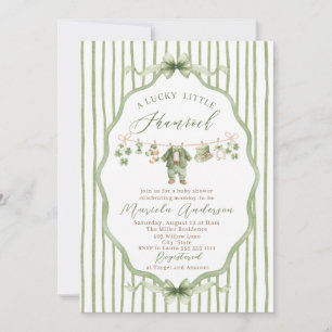 Elegant Watercolor little shamrockst Patrics Baby  Invitation