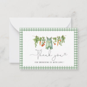 Elegant Watercolor Locally grown Baby shower Note Card