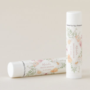 Elegant Watercolor Love in bloom flowers Bridal Sh Lip Balm