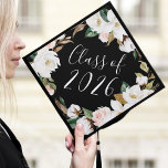 Elegant Watercolor Magnolias Class of 2026 Graduation Cap Topper<br><div class="desc">Add a unique touch to your graduation cap with our Watercolor Magnolias custom graduation cap topper. The watercolor floral graduation cap topper features an elegant wreath of white magnolias, blush pink roses, cotton blooms and green leaves. Personalize the graduation cap topper by adding your graduation year.</div>