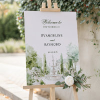 Elegant Watercolor Manor Garden Wedding