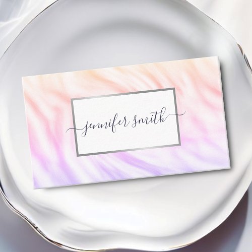 Elegant Watercolor Marble With Frame Chic Pretty Business Card