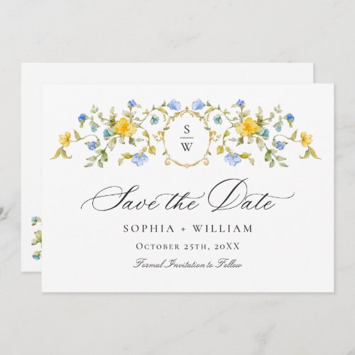 Elegant Watercolor Meadow Wildflower Wedding Save The Date