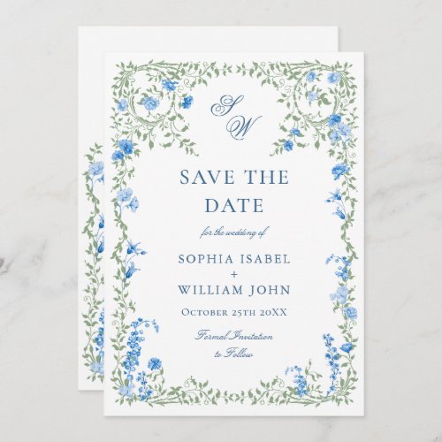 Elegant Watercolor Meadow Wildflower Wedding Save The Date