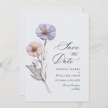 Elegant Watercolor Meadow Wildflower Wedding Save The Date by Elle_Design at Zazzle